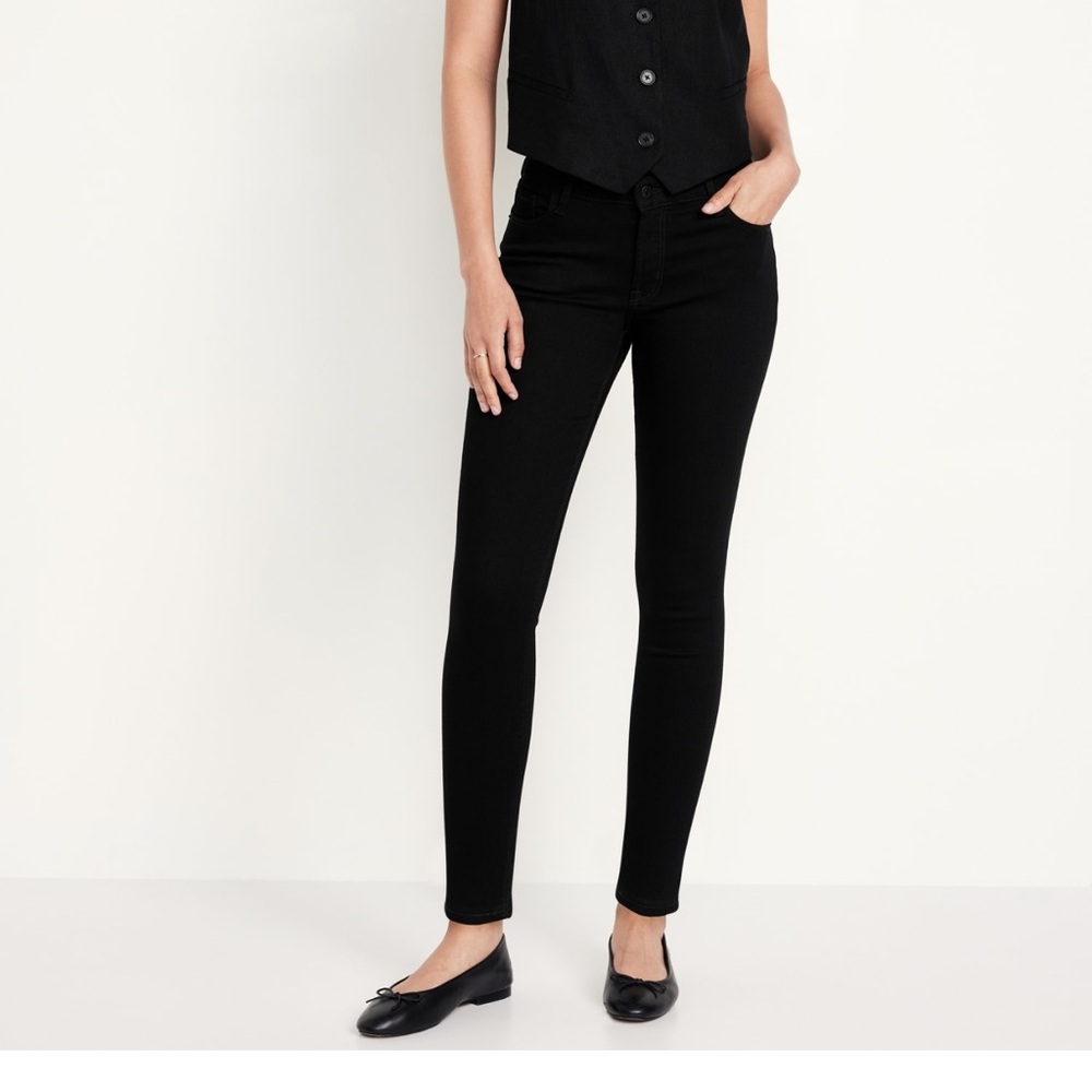 Mid-Rise Rockstar Super-Skinny Jeans Black size 20 long New NWT